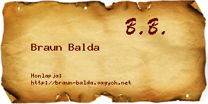 Braun Balda névjegykártya